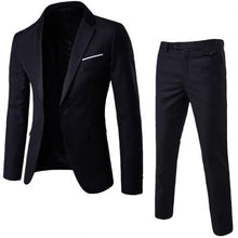Load image into Gallery viewer, 2Pcs/Set Men Suit Plus Size Men Solid Color Long Sleeve Lapel Slim Button Business Suit Work clothes Business suits
